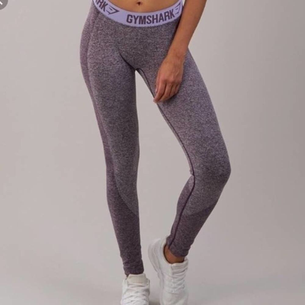 Gymshark Flex Leggings Purple Lilac Marled Seamless Logo Tights Activewear Sz S